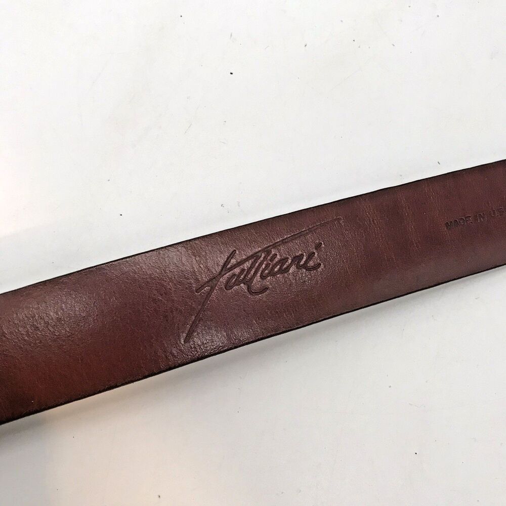Tulliani Croc Embossed Italian Calfskin Belt Men's 46 Brown Roller Belt 2103 USA - Picture 6 of 16